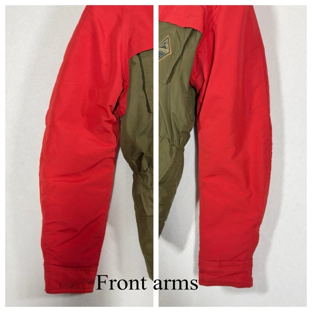 Scotch & Soda Hooded Puffer Jacket Mens S Red Green Sherpa Lined Parka‎